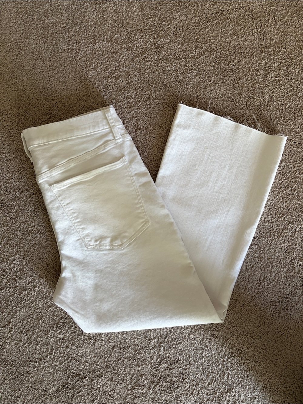 Banana Republic Women’s White Button-Fly cropped bootcut Jeans 12 inseam 26 - Picture 5 of 6